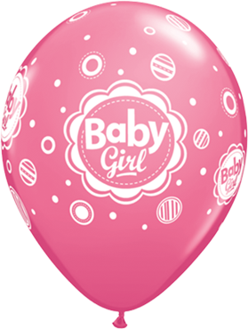 Baby Girl Dots Fashion Rose Latex Round 11in/27.5cm