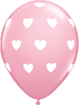 Big Hearts Standard Pink Latex Round 11in/27.5cm