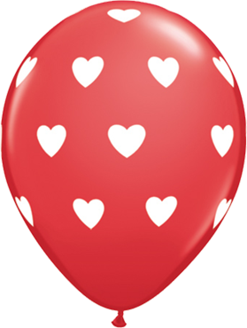 Big Hearts Standard Red Latex Round 11in/27.5cm