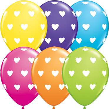 Big Hearts Tropical Assortment Latex Round 11in/27.5cm