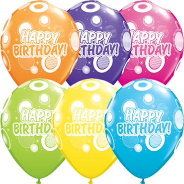 Birthday Dots and Glitz Retail Assortment Latex Round 11in/27.5cm