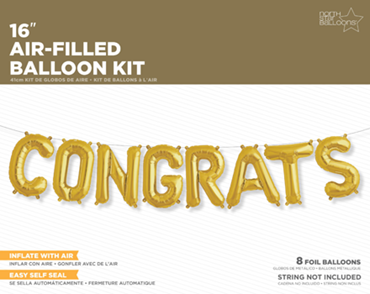 Congrats Kit Gold Foil Letters 16in/40cm