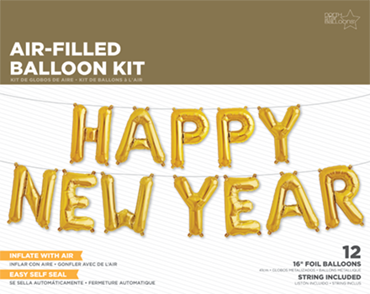 Happy New Year Kit Gold Foil Letters 16in/40cm