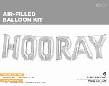 Hooray Kit Silver Foil Letters 16in/40cm