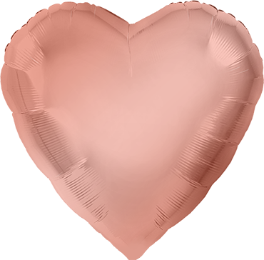 Metallic Rose Gold Foil Heart 17in/43cm | Globos (Helium) Ballonnen en ...