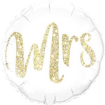 Mrs Glitter Gold Foil Round 18in/45cm
