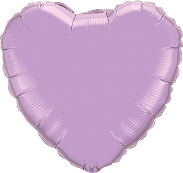 Pearl Lavender Foil Heart 18in/45cm