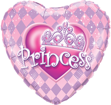 Princess Tiara Foil Heart 18in/45cm