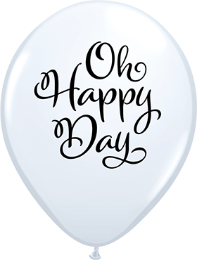 Simply Oh Happy Day Standard White Latex Round 11in/27.5cm