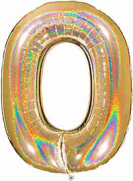 0 Megaloon Gold Glitter Holographic Foil Number 40in/100cm