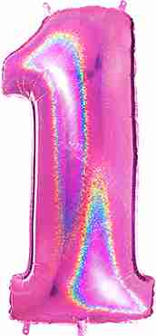 1 Megaloon Fuchsia Glitter Holographic Foil Number 40in/100cm