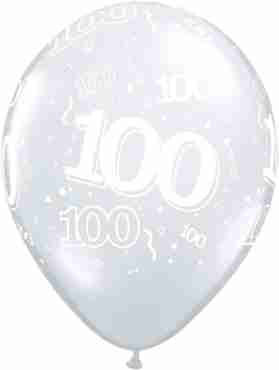 100 Crystal Diamond Clear (Transparent) Latex Round 11in/27.5cm