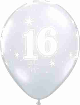 16 Sparkle Crystal Diamond Clear (Transparent) Latex Round 11in/27.5cm