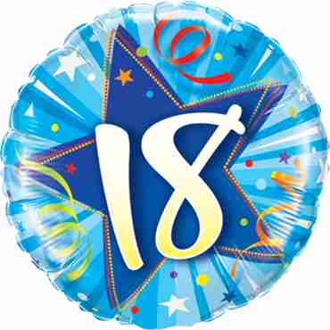 18 Shining Star Bright Blue Foil Round 18in/45cm