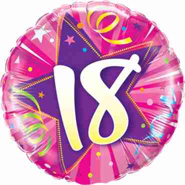 18 Shining Star Hot Pink Foil Round 18in/45cm