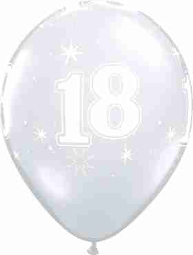 18 Sparkle Crystal Diamond Clear (Transparent) Latex Round 11in/27.5cm