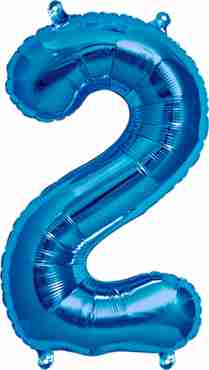 2 Blue Foil Number 16in/40cm