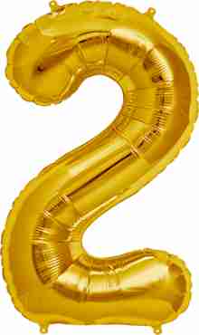 2 Gold Foil Number 7in/18cm