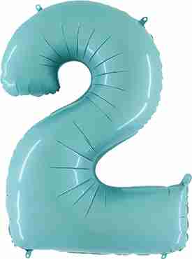 2 Pastel Blue Foil Number 40in/100cm