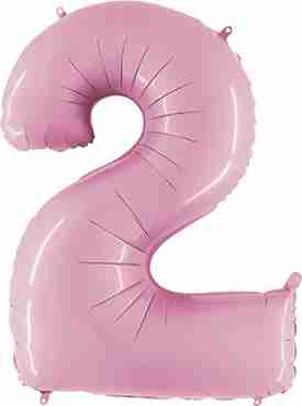 2 Pastel Pink Foil Number 26in/66cm