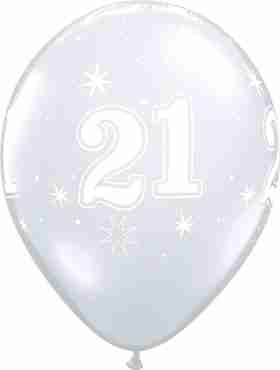 21 Sparkle Crystal Diamond Clear (Transparent) Latex Round 11in/27.5cm