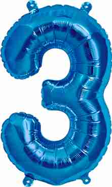 3 Blue Foil Number 16in/40cm