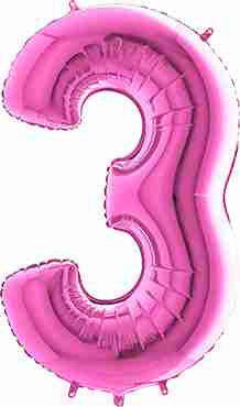 3 Fuchsia Foil Number 26in/66cm