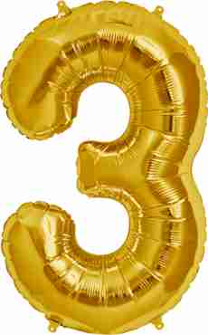 3 Gold Foil Number 7in/18cm