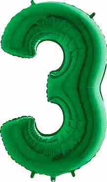 3 Green Foil Number 40in/100cm
