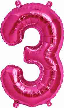 3 Magenta Foil Number 16in/40cm