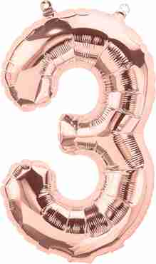 3 Rose Gold Foil Number 16in/40cm