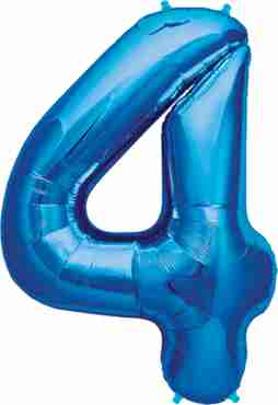 4 Blue Foil Number 16in/40cm