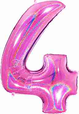 4 Megaloon Fuchsia Glitter Holographic Foil Number 40in/100cm