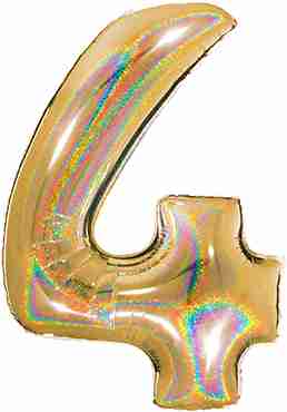 4 Megaloon Gold Glitter Holographic Foil Number 40in/100cm