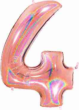 4 Megaloon Rose Gold Glitter Holographic Foil Number 40in/100cm