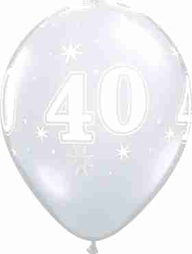 40 Sparkle Crystal Diamond Clear (Transparent) Latex Round 11in/27.5cm