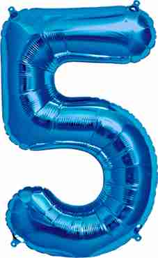 5 Blue Foil Number 16in/40cm