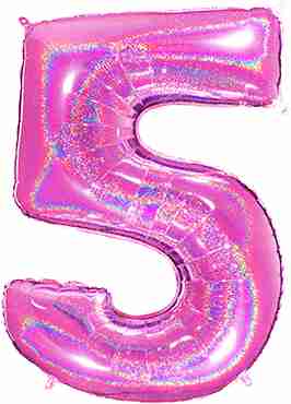5 Megaloon Fuchsia Glitter Holographic Foil Number 40in/100cm