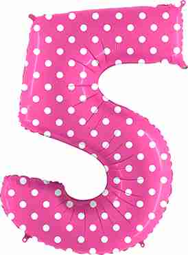 5 Pois Fuchsia Foil Number 40in/100cm