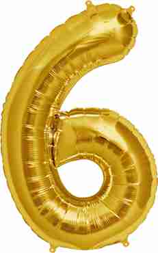 6 Gold Foil Number 7in/18cm