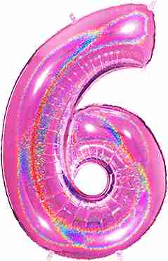6 Megaloon Fuchsia Glitter Holographic Foil Number 40in/100cm