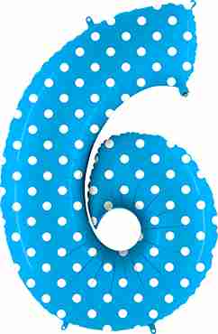 6 Pois Turquoise Foil Number 40in/100cm