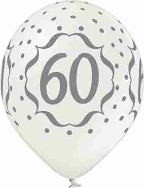 60th Anniversary Metallic Pearl Latex Round 12in/30cm