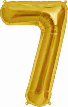 7 Gold Foil Number 7in/18cm