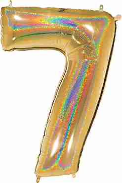 7 Megaloon Gold Glitter Holographic Foil Number 40in/100cm