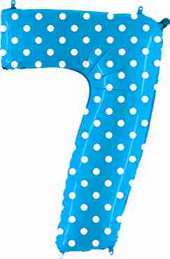 7 Pois Turquoise Foil Number 40in/100cm