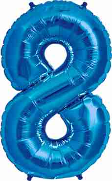 8 Blue Foil Number 16in/40cm