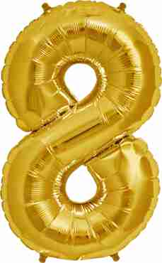 8 Gold Foil Number 7in/18cm