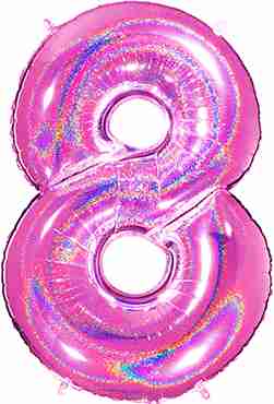 8 Megaloon Fuchsia Glitter Holographic Foil Number 40in/100cm
