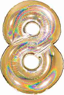 8 Megaloon Gold Glitter Holographic Foil Number 40in/100cm